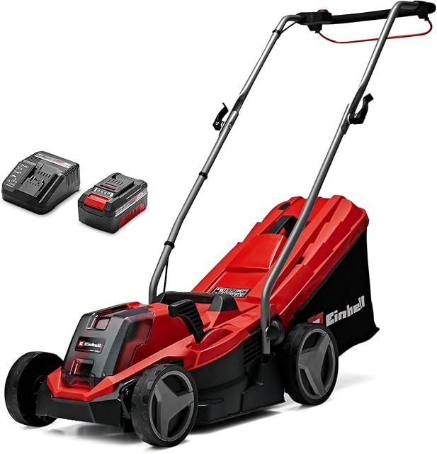 Rasaerba a batteria Einhell GE-CM 18/33 Li con scocca da 33 cm e batteria Power X-Change