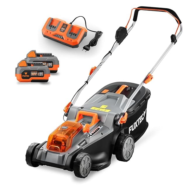 Rasaerba a batteria FUXTEC FX-E2RM43SET con scocca da 43 cm e due batterie da 20 V