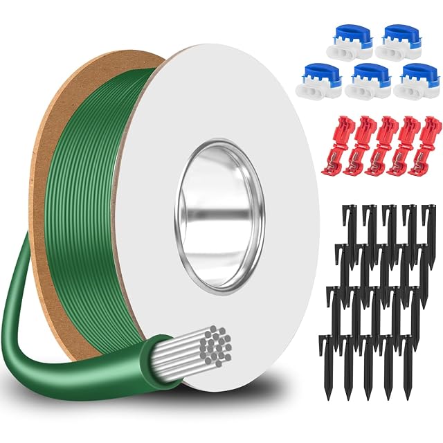 Set di cavo perimetrale GROFIS con 100 m di cavo, picchetti da terra e connettori a tenuta