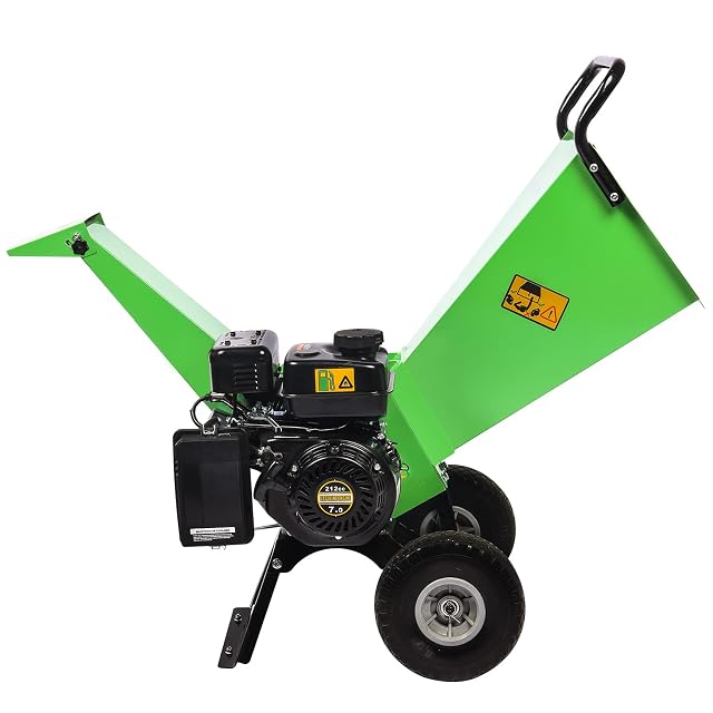 Biotrituratore di legno a benzina GARDENBEAUT R30 con rullo di taglio e motore da 212 cc