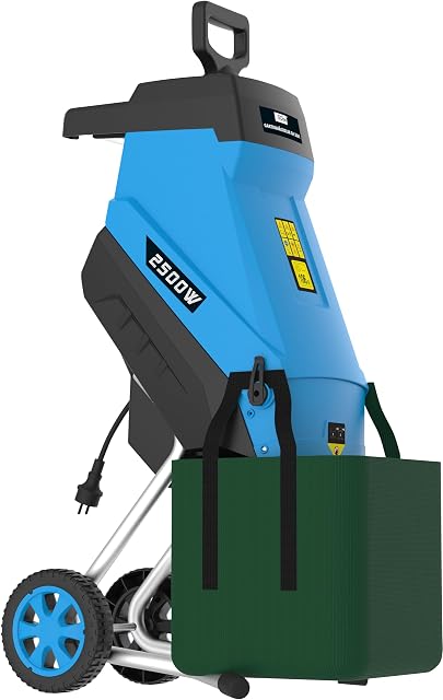 Biotrituratore da giardino elettrico Güde GH 2501 con sacco di raccolta da 45 litri