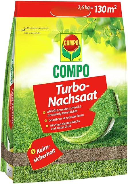 Scatola da 2,6 kg di sementi da risemina COMPO Turbo per prato