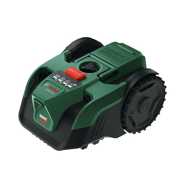 Robot rasaerba Bosch VISIMOW18V-100 con larghezza di taglio di 16 cm, fornito senza batteria