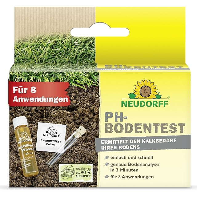Kit chimico per il test del pH del terreno con provetta, polvere e scala colori