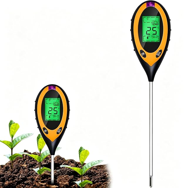 Tester del terreno quattro in uno con sonda in lega di alluminio e display LCD