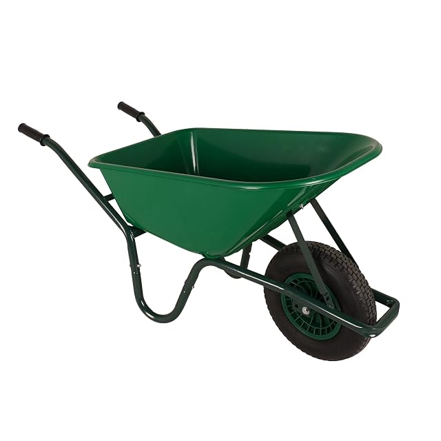 Carriola con vasca in plastica e telaio metallico