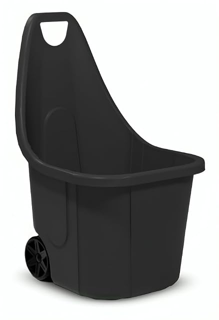 Piccola carriola da giardino in plastica nera